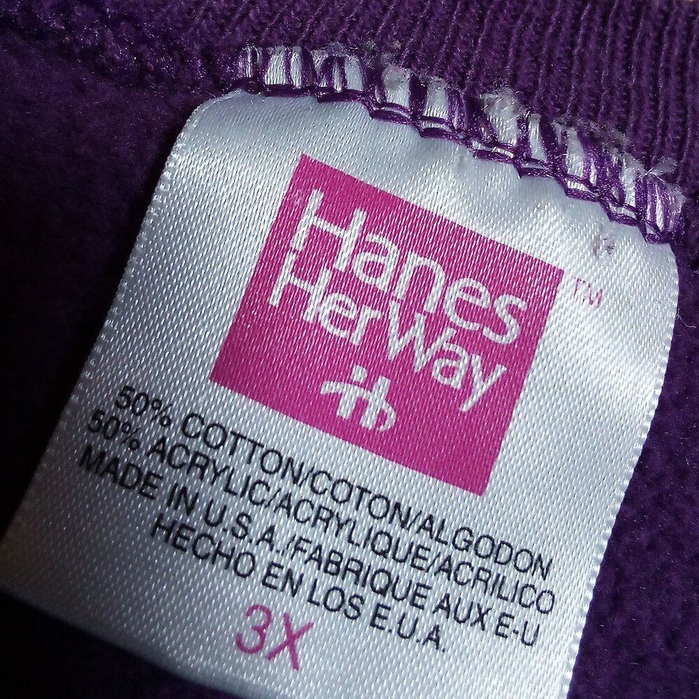 Vintage Hanes Blank Crewneck Sweatshirt Purple Women - Picture 3 of 5